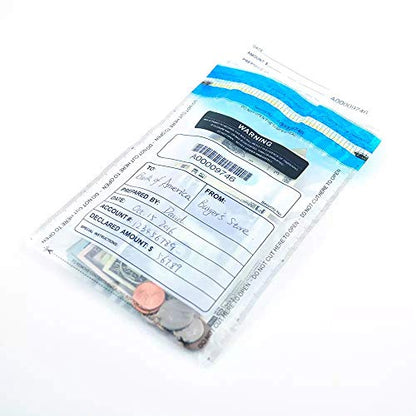 6x9 inch Deposit Bags Cash Handling Bank Deposit Bags Tamper Evident Cash Register Bags with Barcodes, Tear-Off Receipt 300 Pack - color: Clear-300
