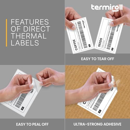 4x3 Thermal Labels, 12 Rolls 6000, 1in Core, Perforated 3x4 Bulk - size: 4x3 - 12 Rolls | 6000 Labels
