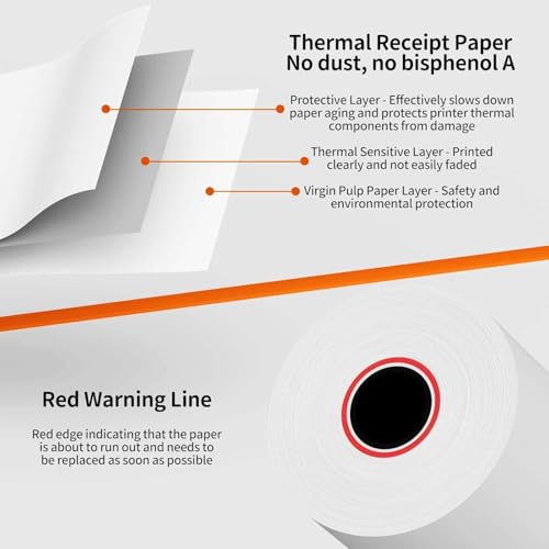 Thermal Receipt Paper Rolls 3-1/8 x 230ft, 50 rolls - 48 GSM - size: 3 1/8" x 230'