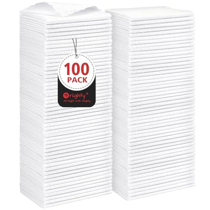 Orighty Microfiber Cleaning Cloth Bulk, 100 Pack, 11.5x11.5 inch, White - color: White, size: 100 Pack