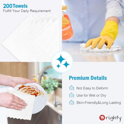 Orighty Microfiber Cleaning Cloth Bulk, 200 Pack, 11.5x11.5 inch, White - color: White, size: 200 Pack