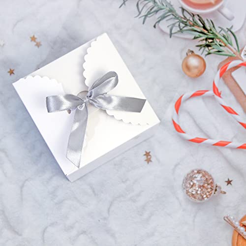 WEWILUCK Small White Gift Boxes with Lids, 10 Party Favor Boxes, 4.75 Inch - color: White-Medium(4.75"x4.75"x3.53"), size: Medium(4.75"x4.75"x3.53")