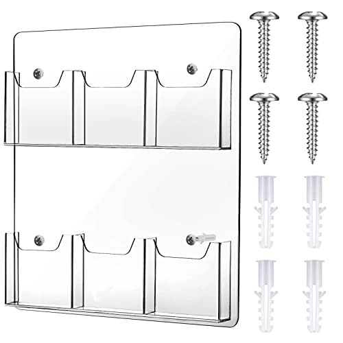 Eersida Acrylic Brochure Pamphlet Holder Brochure Display Stand, 6 Pockets - style: 6 Pockets