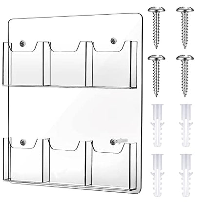 Eersida Acrylic Brochure Pamphlet Holder Brochure Display Stand, 6 Pockets - style: 6 Pockets