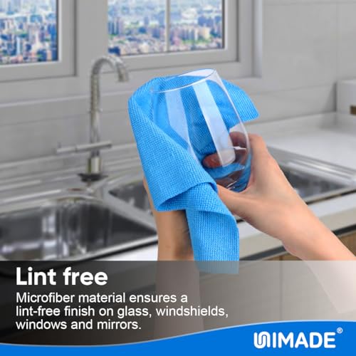 UNIMADE Microfiber Cleaning Cloth, 20 Pack Reusable Microfiber Towels - color: Blue, size: 20PK