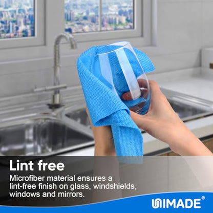 UNIMADE Microfiber Cleaning Cloth, 20 Pack Reusable Microfiber Towels - color: Blue, size: 20PK