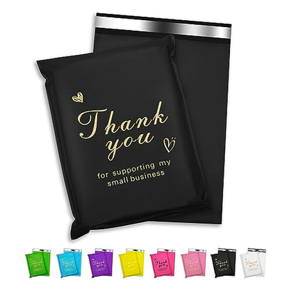 Thank You Poly Mailer 6x9 Inch 100 Pcs, Black - color: Black, size: 6x9 Inch 100 pcs