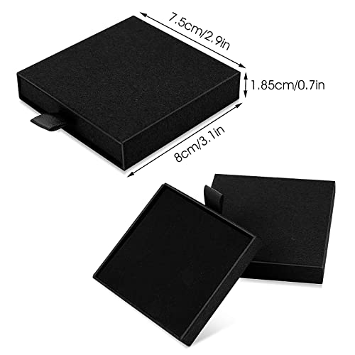 Yolev 2 Pack Jewelry Gift Boxes Cardboard Jewelry Boxes, 2.9x3.1x0.7Inch Small Gift Boxes for Bracelets Earrings Necklaces Jewelry Gift (Black) - color: Black