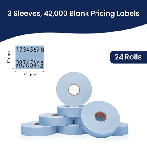 Pricing Labels for Monarch 1136 Blue - 42,000 Labels w/ 24 Rolls Value Pack, 3 Sleeves - Made in USA - color: Blue, size: 3 Sleeves