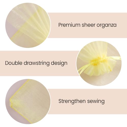 Meowoo 100PCS Organza Bags (3x4inch, Beige) - color: beige-3x4in-100p, size: 3x4in