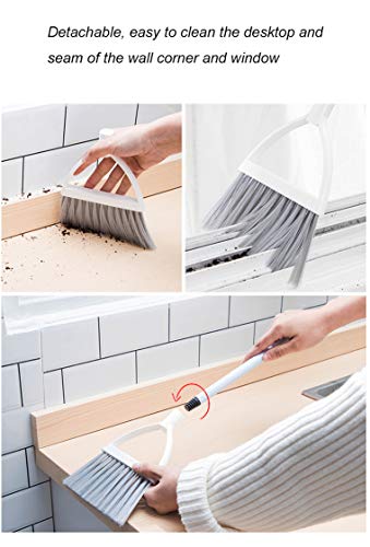 Mini Broom and Dustpan, Home Kitchen Sweeping for Kids(White+Gray) - color: White+gray