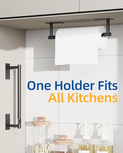 RUACQ Paper Towel Holder Under Cabinet, Stainless Steel, Matte Black - color: Matte Black, size: Standard - Rectangle