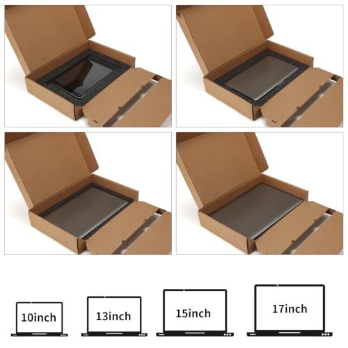 CRUGLA 1 Pack Laptop Shipping Box with Cushioned Foam, Fits Most Sizes - color: Brown