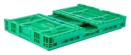 Hudson Exchange 23.62 x 15.75 x 11.81" (160 Pack, 15.2 Gallon) Collapsible Straight Wall Handled Storage Container Tote, Green - color: Green, size: 160 Pack