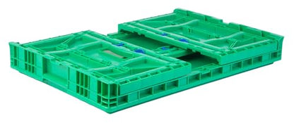 Hudson Exchange 23.62 x 15.75 x 11.81" (160 Pack, 15.2 Gallon) Collapsible Straight Wall Handled Storage Container Tote, Green - color: Green, size: 160 Pack