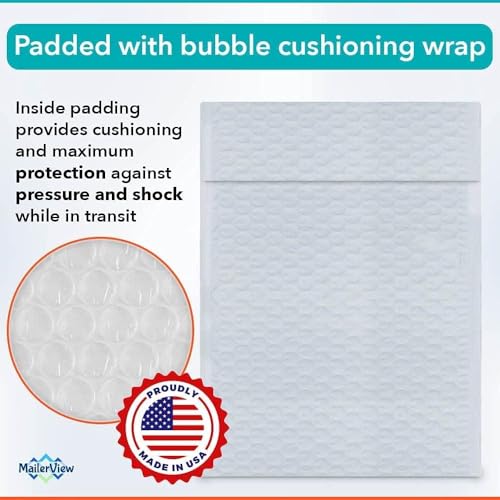 Bubble Mailers 10x13, Self Seal Poly Padded Envelopes, 100 Pack Bulk - color: White, size: 10x13" / 100 Pack