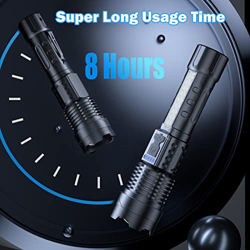 Cinlinso Flashlight High Lumens Rechargeable 2 Pack, 90000 Lumen Super Bright Led Flashlights with 7 Light Modes, IPX6 Waterproof, Powerful Handheld Flash Light for Camping Home Emergencies