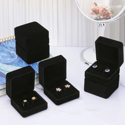 LETURE 6 Pieces Velvet Jewelry Gift Boxes for Necklace Pendant Bracelet Ring Earring, Jewelry Storage Display Case for Christmas Wedding Engagement Birthday Anniversary (Earring Box -6PCS) - color: Earring Box -6PCS