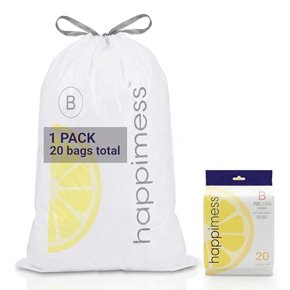 happimess 20-Count Lemon Scented 5.3 Gal Trash Bags, White - color: White (Lemon Scented), size: 20 Count (Pack of 1)