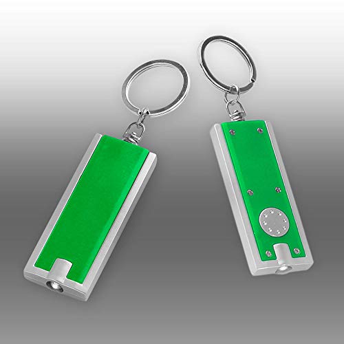 DISCOUNT PROMOS 10 Flashlight Keychains Pack - Rectangle, Plastic - Green - color: Green, size: 10 keychains