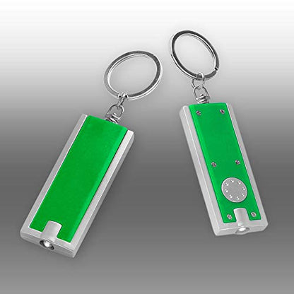 DISCOUNT PROMOS 10 Flashlight Keychains Pack - Rectangle, Plastic - Green - color: Green, size: 10 keychains
