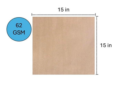 Kraft Paper Sheets – 15” × 15” – 500 Count – Basis Weight 62 GSM Heavy-Duty Brown Wrapping Paper for Moving, Shipping, Crafts & Void Fill – Sustainable Packaging