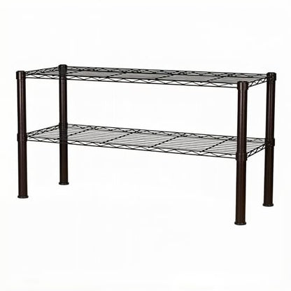 Standing Shelving Units on Casters, 36"W x 14"D x 20"H Metal Storage Rack - color: Black, size: 2-Tiers