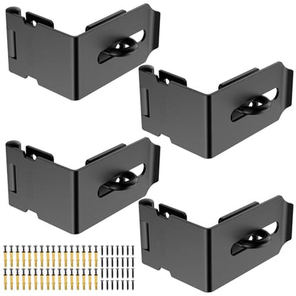 90 Degree Hasp Latch, File Cabinet Lock Kit, Black - 4pcs - color: Black-4pcs