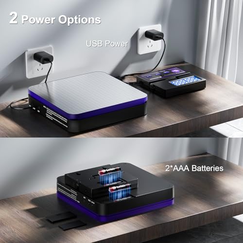 UNIWEIGH Digital Wireless Shipping Postal Scale 110lbs/0.1oz Accurate - color: black+purple+stainless steels