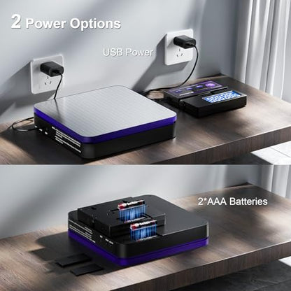 UNIWEIGH Digital Wireless Shipping Postal Scale 110lbs/0.1oz Accurate - color: black+purple+stainless steels