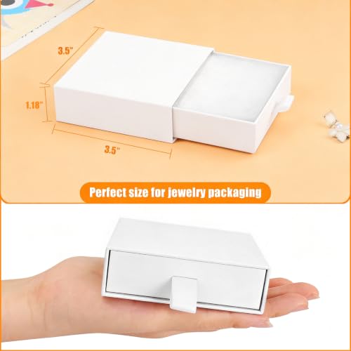 Jewelry Gift Boxes, 5 Pack 3.5×3.5x1.18 Inch Small Jewelry Gift Box Bulk, Small Gift Box,Cardboard Jewelry Gift Necklace Ring Earring Boxes (White) - color: White1