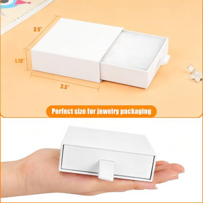 Jewelry Gift Boxes, 5 Pack 3.5×3.5x1.18 Inch Small Jewelry Gift Box Bulk, Small Gift Box,Cardboard Jewelry Gift Necklace Ring Earring Boxes (White) - color: White1