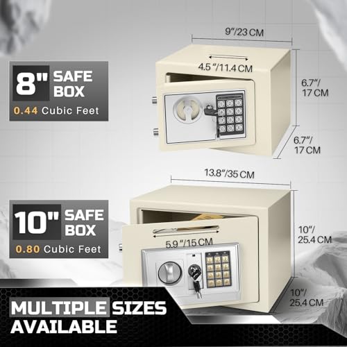 Flexzion Small Drop Safe Box with Digital Keypad, 12 x 8 x 8 in, White - color: White, size: Small (0.44 Cubic Feet)