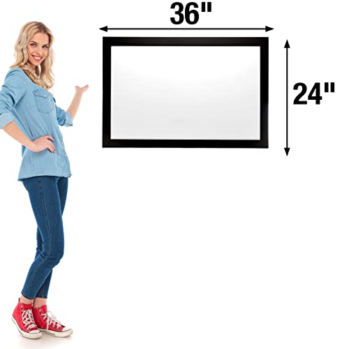 Excello Global Products Black Wooden Magnetic Dry Erase Whiteboard, 24"x36" - color: Black