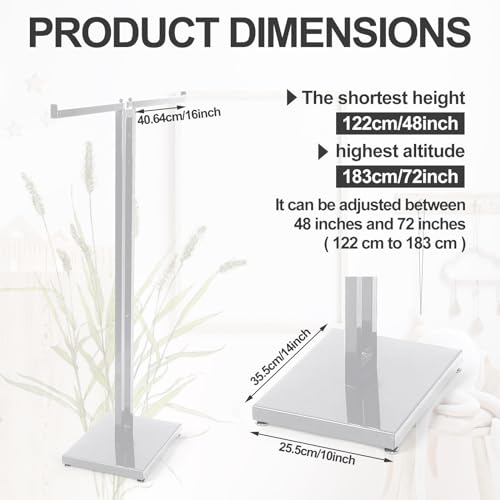Weysat 2 Way Silver Clothing Rack with 16'' Straight Arms - color: Silver