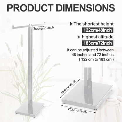 Weysat 2 Way Silver Clothing Rack with 16'' Straight Arms - color: Silver