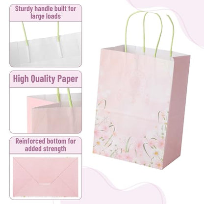 Mr. Pen- Paper Gift Bags with Handles, 32 Pack, 7.6" x 4.7" x 10.6" - color: Floral, size: 32 Pack
