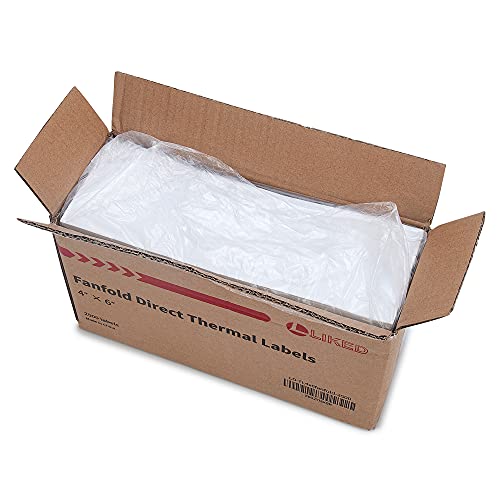 LLIKED 3000 4x6 Direct Thermal Labels Fanfold, Thermal Shipping Labels - size: 3000 Labels