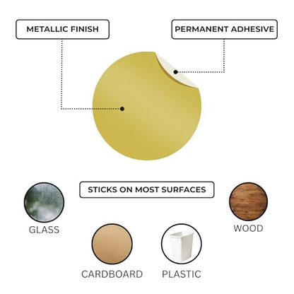 ChromaLabel Metallic Gold Circle Stickers, 1/4 Inch, 1000/Box - color: Gold, size: 1/4"