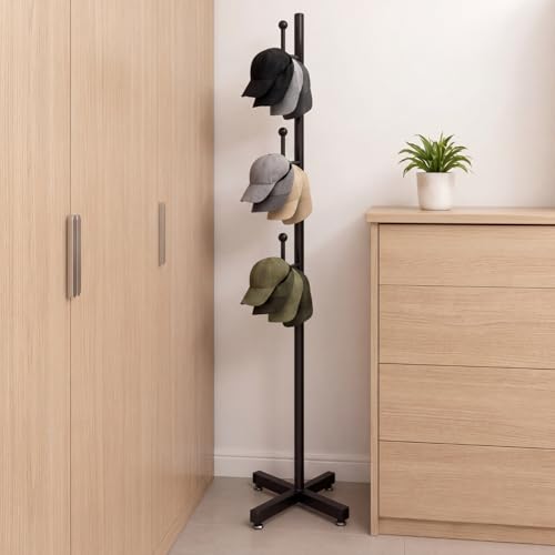 Gisafai Standing Hat Rack for 30 Caps, Hat Tree Stand