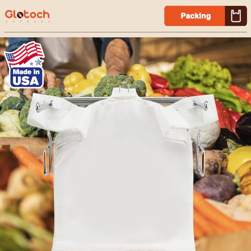 Glotoch 1000 Count-Plastic T-shirt Grocery Shopping Bags Plain White - color: Pure White