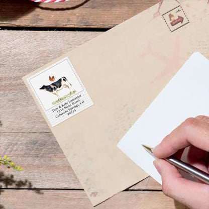 The Farm Personalized Address Labels - Set of 144, 1 ½” x 1 ¾”, Self-Adhesive, Large Flat-Sheet Select Labels, by Colorful Images - style: The Farm