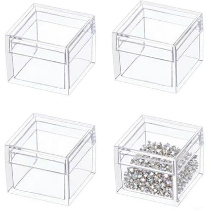 KissYou Small Acrylic Box with Lid Clear Candy Boxes for Display Graduation Wedding Birthday Party Candy Boxes Acrylic Decoration Plastic Square Cube - size: 1.18 x1.18 x 0.86 Inch