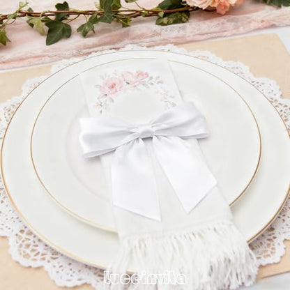 4.5" White Satin Ribbon Bows (30 Packs) - color: White, size: 4.5 Inch - 30pcs