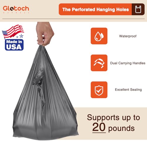 Glotoch 500 Count - Plastic Grocery Shopping T-shirt Bags Gray - color: Pure Grey
