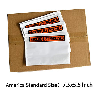 1000 PCS 7.5"x 5.5" Clear Self-Adhesive Packing List Envelopes - Plastic Shipping/Mailing Pouch Enclosed Bags for Packing Slips Invoice - style: 1000 -Printing