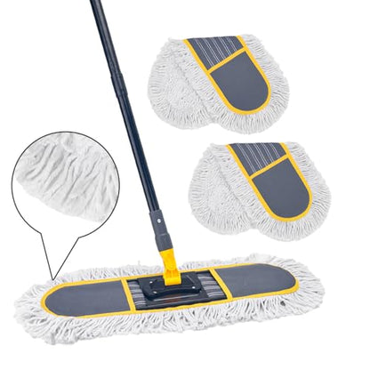 24" Commercial Dust Mop for Floor Cleaning,Heavy Duty Floor Duster,Grey