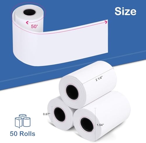 2 1/4" x 50' Thermal Receipt Paper Rolls 50 Rolls,BPA Free Receipt Paper - style: 2 1/4" x 50' Thermal-50Rolls