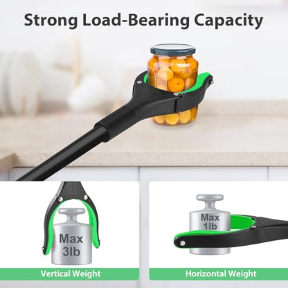 36" Foldable Grabber Reacher Pickup Tool for Seniors, Green - size: 36 Inch