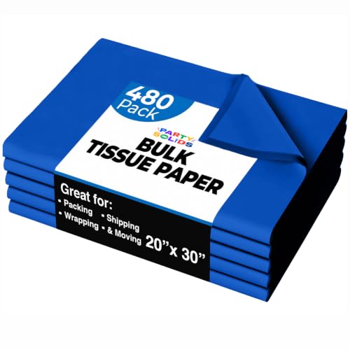 Party Solids Dark Blue Tissue Paper for Gift Bags 20" X 30" 480 Sheets - color: Dark Blue, size: 20" X 30"